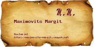 Maximovits Margit névjegykártya
